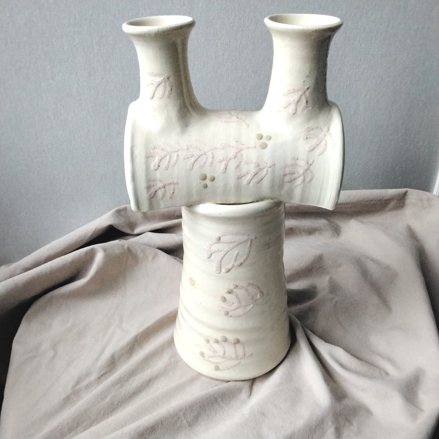 Ljusstake keramik hantverk Cecilia Holmdahl