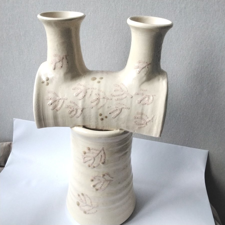 Ljusstake keramik hantverk Cecilia Holmdahl