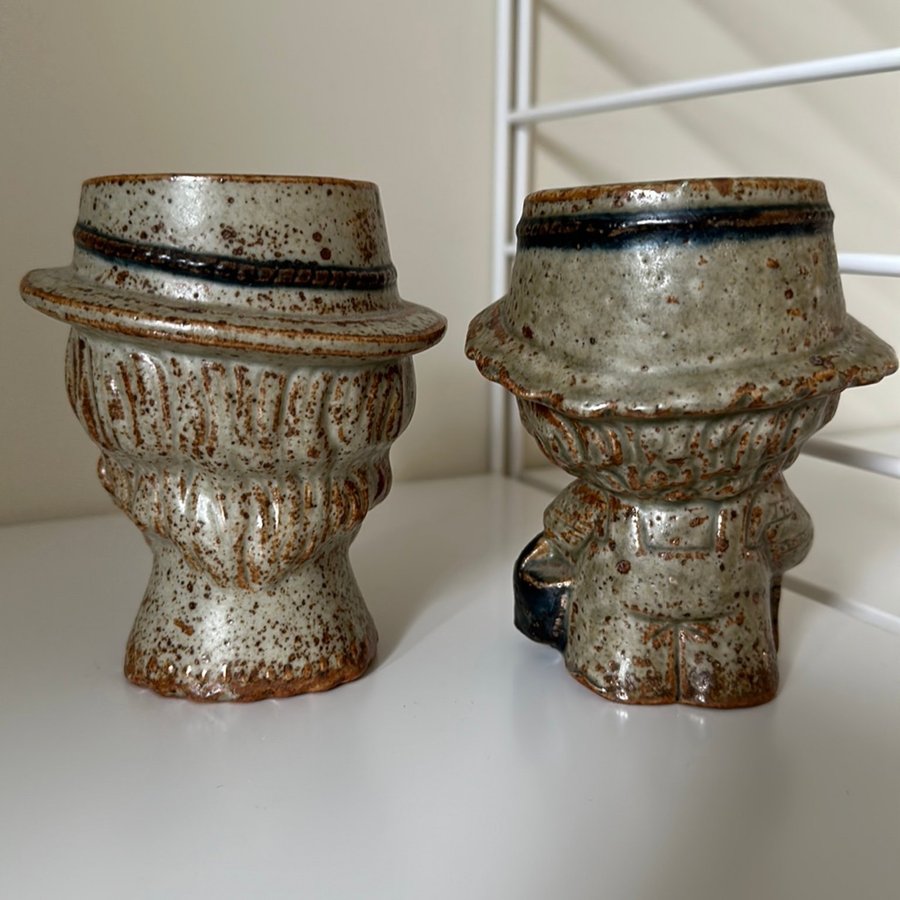 Söta ljusstakar ljuslyktor barn keramik vintage 70-tal 80-tal