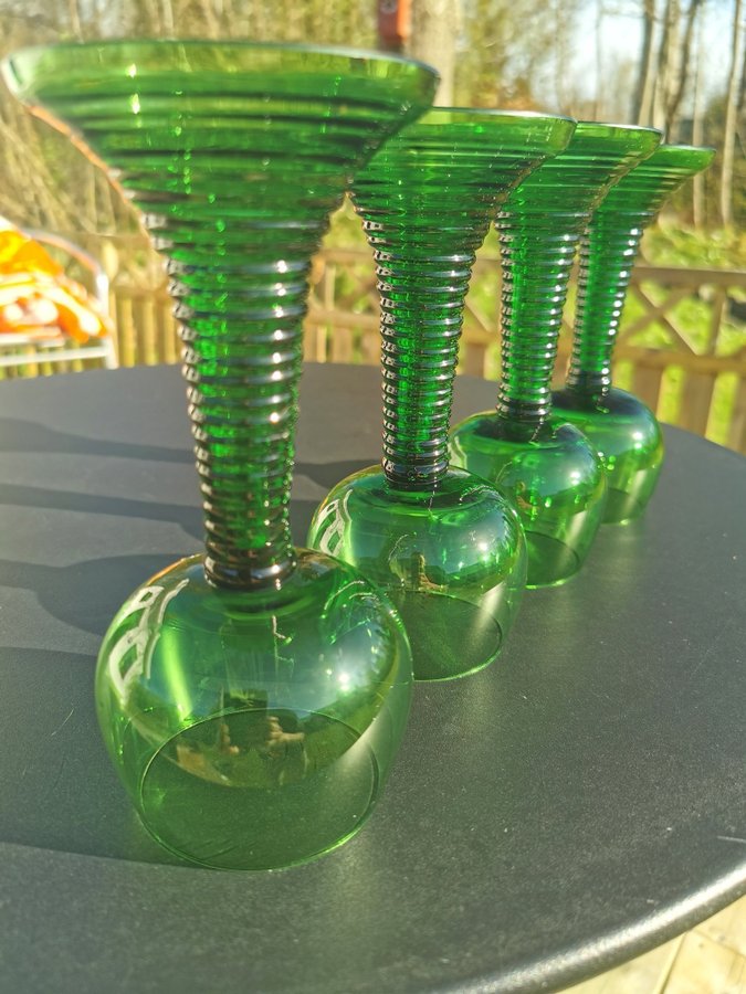 1950 green glas~gröna glas~Remmare~toppskick!