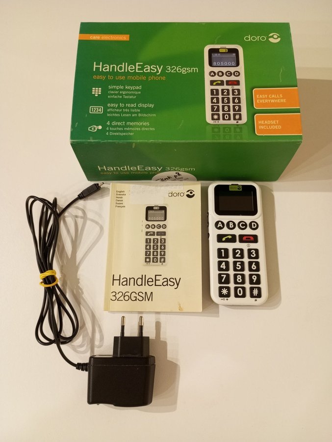 Doro Mobil telefon HandleEasy 326 GSM senior modell ABCD snabbval