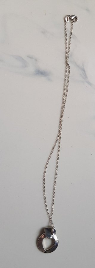 NY Halsband med hänge Hjärta 2 cm Kedja 44 cm 925 sterling silver