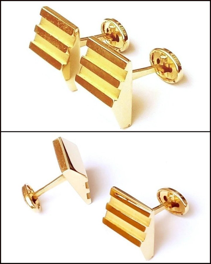 Pierre Cardin Cufflinks Vintage 70s Gold Tone Cuff Links For Men Made In France