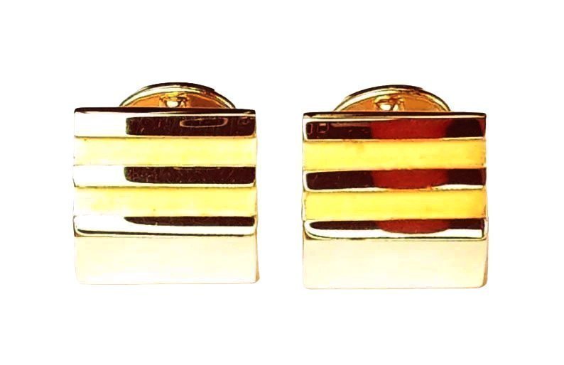 Pierre Cardin Cufflinks Vintage 70s Gold Tone Cuff Links For Men Made In France