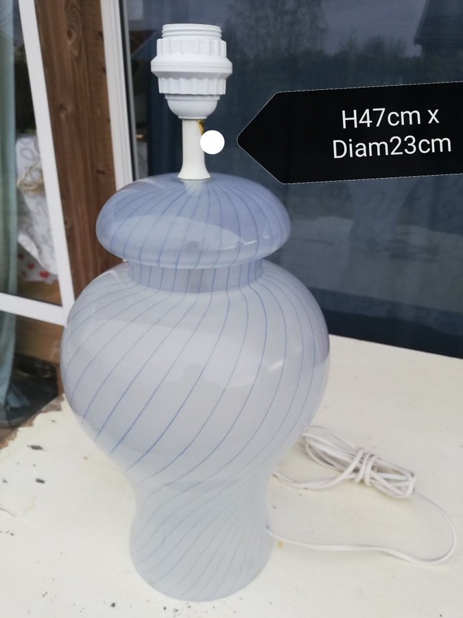 Vintage Murano bordslampa i glas 1970-tals