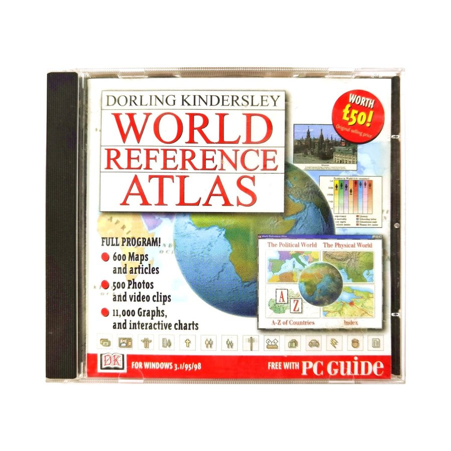 PC Guide 1999 Issue 58 - DK World Refrence Atlas - CD-ROM