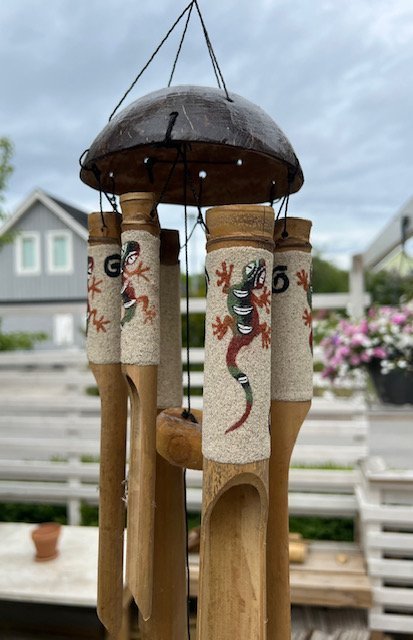 Vindspel bambu från Bali Handmålad over sand