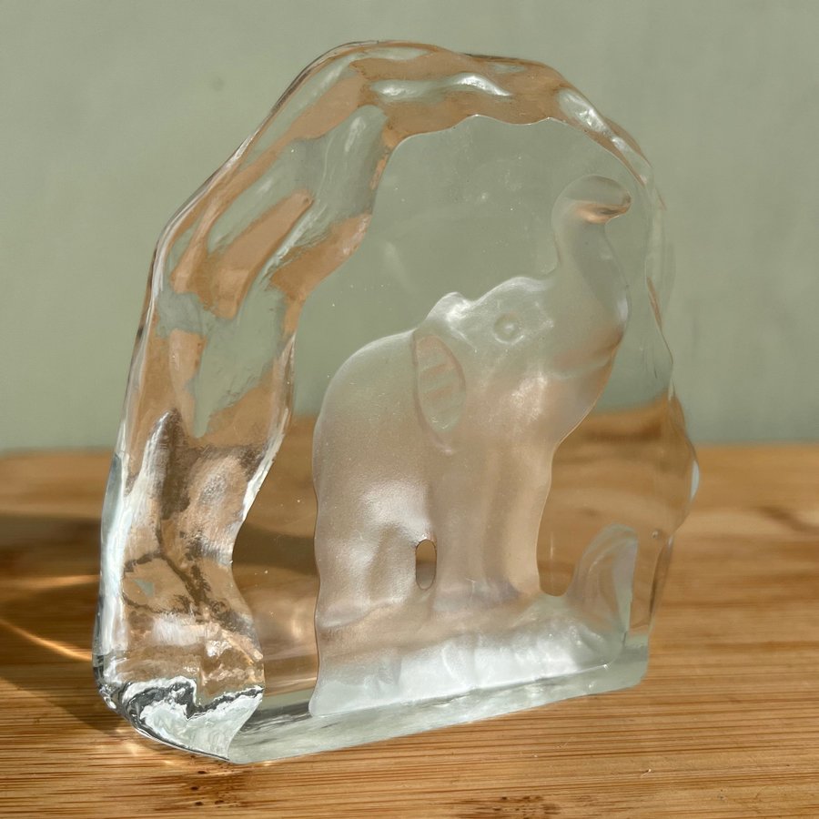 Glasblock / kristallblock - elefant - glas
