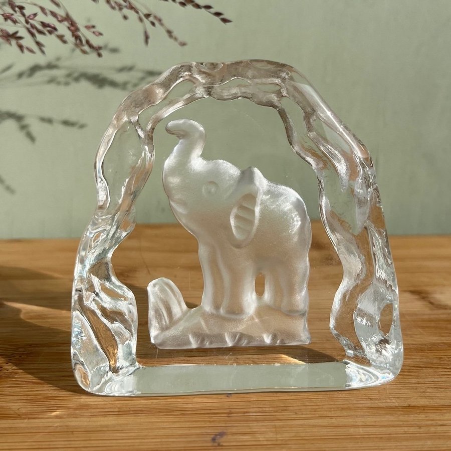 Glasblock / kristallblock - elefant - glas