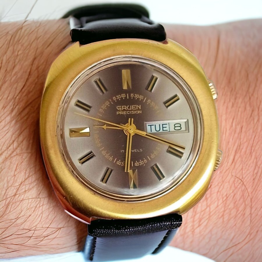 Vintage Masterpiece Automatic Gruen Precision Men's watch 70 talet