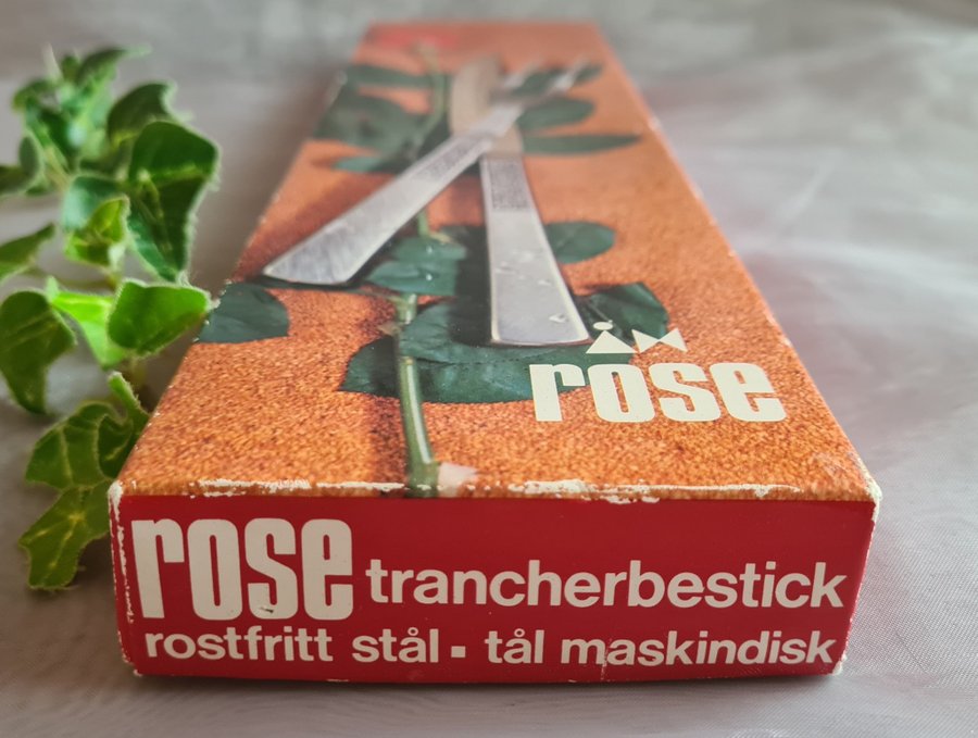 ROSEN / Rose NYA Trancherbestick Skinkbestick från Åhlen och Holm 70-tal RETRO