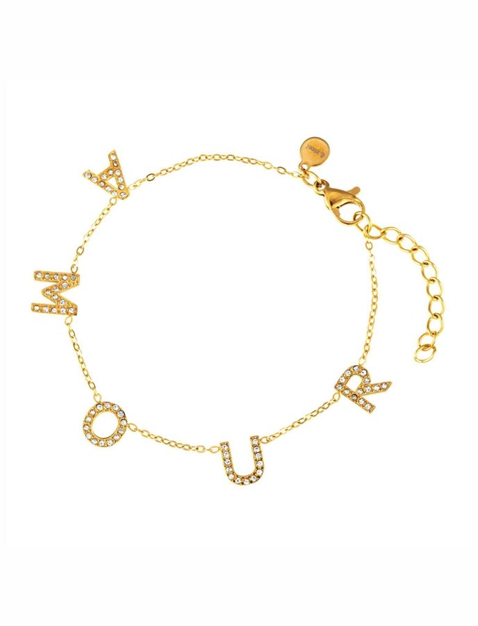 Nytt by jolima armband amour strass stenar crystal guld