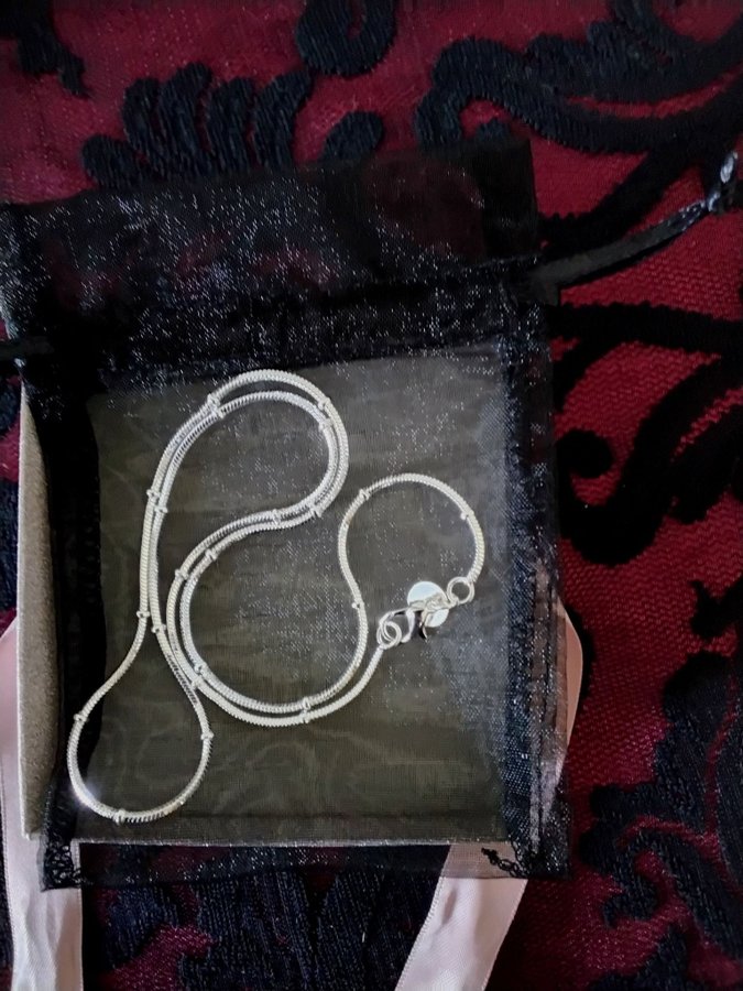 Halsband ormkedja med små ringar på i silver sterling 925 silverpläterat stämpl