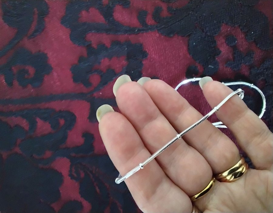 Halsband ormkedja med små ringar på i silver sterling 925 silverpläterat stämpl