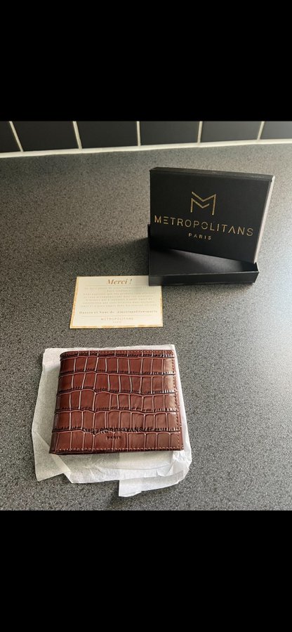Oanvänd äkta Metropolitans Paris läderplånbok för herr