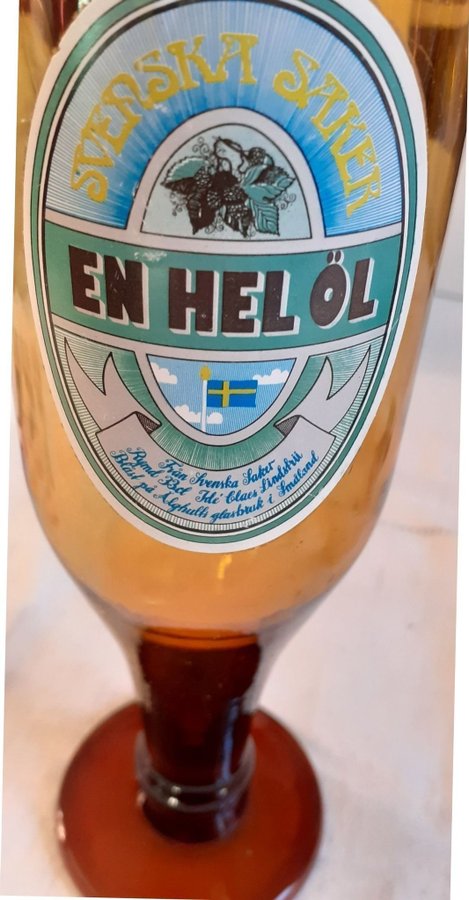 Vintage *ÖLGLAS *EN HEL ÖL* ÄLGHULTS GLASBRUK SMÅLAND