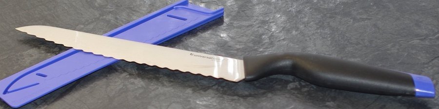 NY U-series Brödkniv från Tupperware sågtandad blå bröd kniv