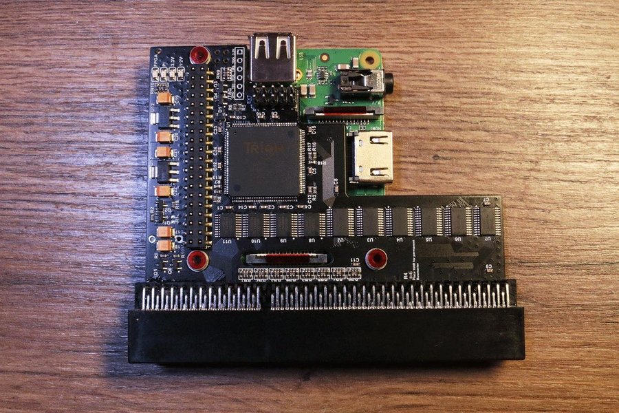 LILA Pistorm32-Lite för A1200 inkl thermal pad + 3d printad GPIO prot1200 amiga