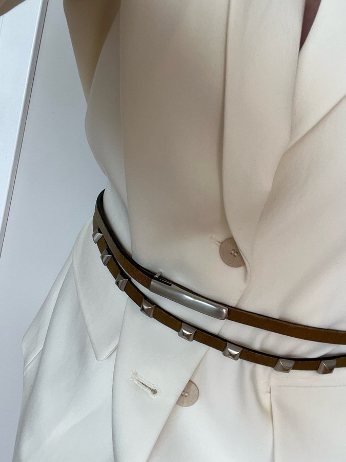 Kirsten Schønning thin slim leather belt vintage