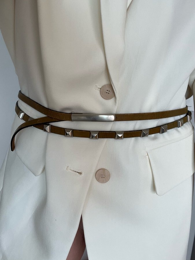 Kirsten Schønning thin slim leather belt vintage