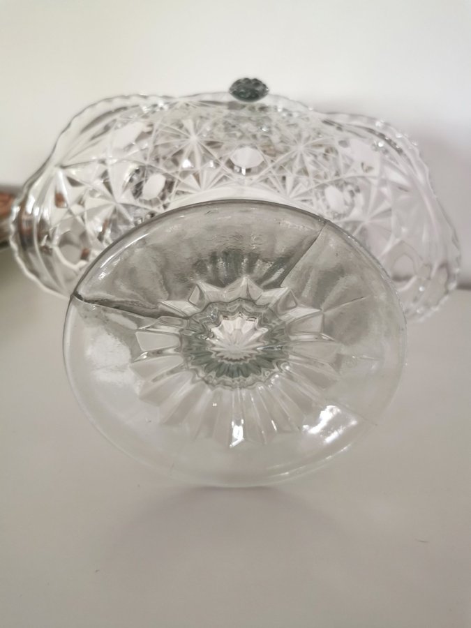 Antique clear glass basket~Antik glasskål~