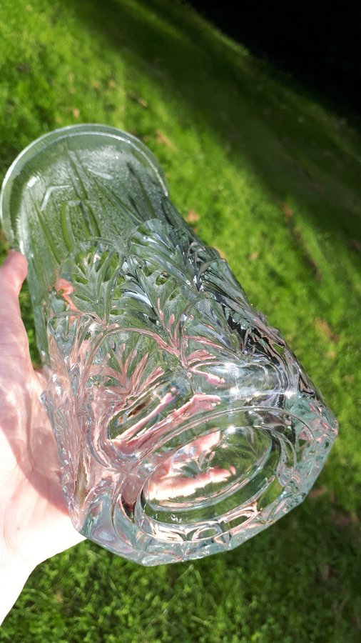 Unused Fidenza 1960's Italy 24cm Signed Hand-Made Glass Vase Blomvas Glasvaser