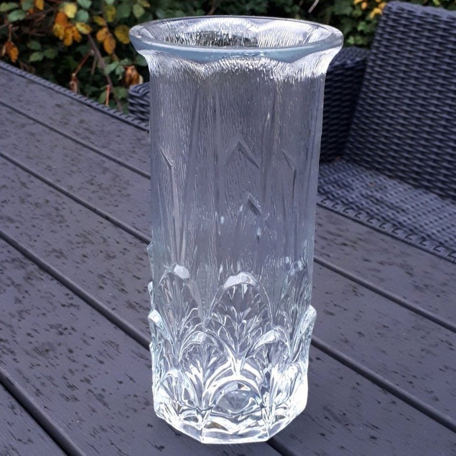 Unused Fidenza 1960's Italy 24cm Signed Hand-Made Glass Vase Blomvas Glasvaser