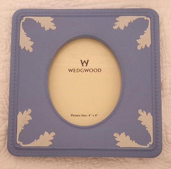 Wedgwood blue (lavender) jasperware unique RARE vintage ceramic photo frame