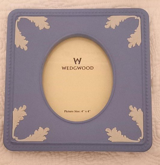 Wedgwood blue (lavender) jasperware unique RARE vintage ceramic photo frame