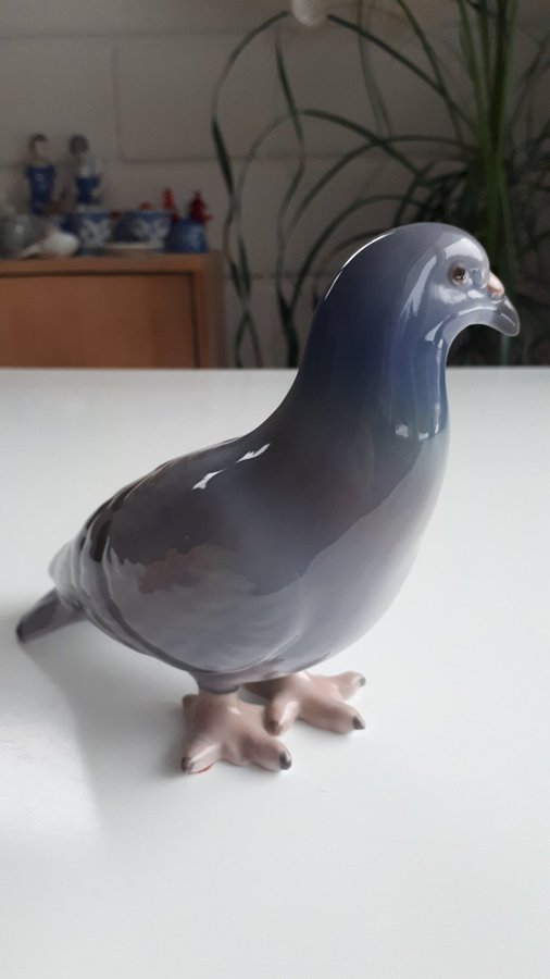 Bing  Grondahl Like-New Niels Nielsen 1911 Stor Porslin Duva Porcelæn Due Figur