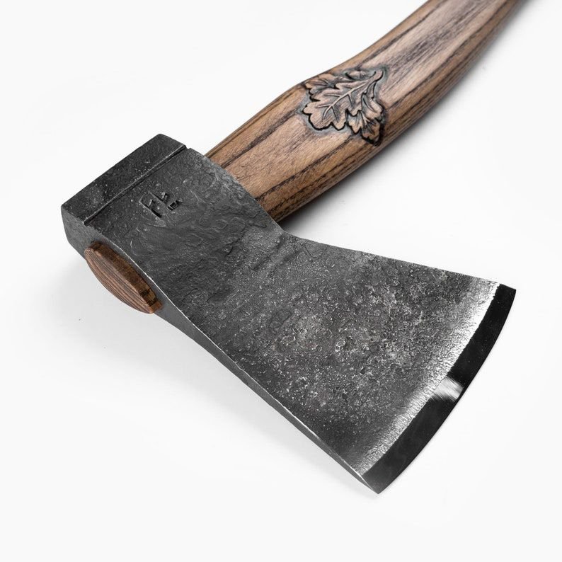 Scandinavian Forest Axe with Engraving Bushcraft Axe Hand Forged Axe