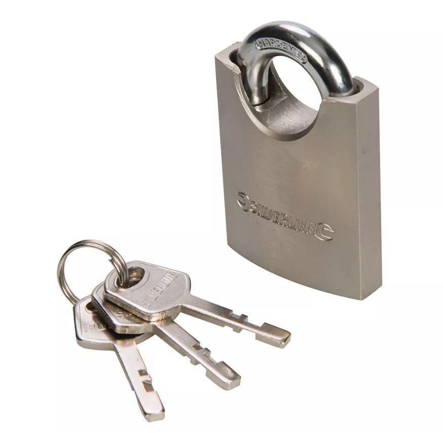 Strong Shrouded Padlock with Hidden Buckle frm Silverline | 50 mm | 3 Steel Keys