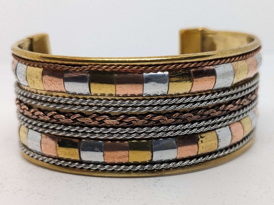 [Ny] Indiskt armband med smyckespåse - Handgjort mässing Indien hippie new wave