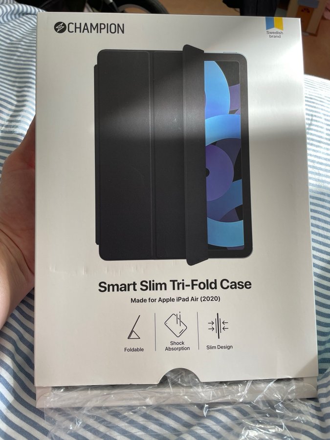 iPad Air (2020) fodral: Champion smart slim Tri-Fold Case