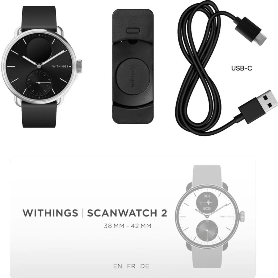 NY Withings Scanwatch 2 Smartklocka 38 mm svart Watch Klocka Puls