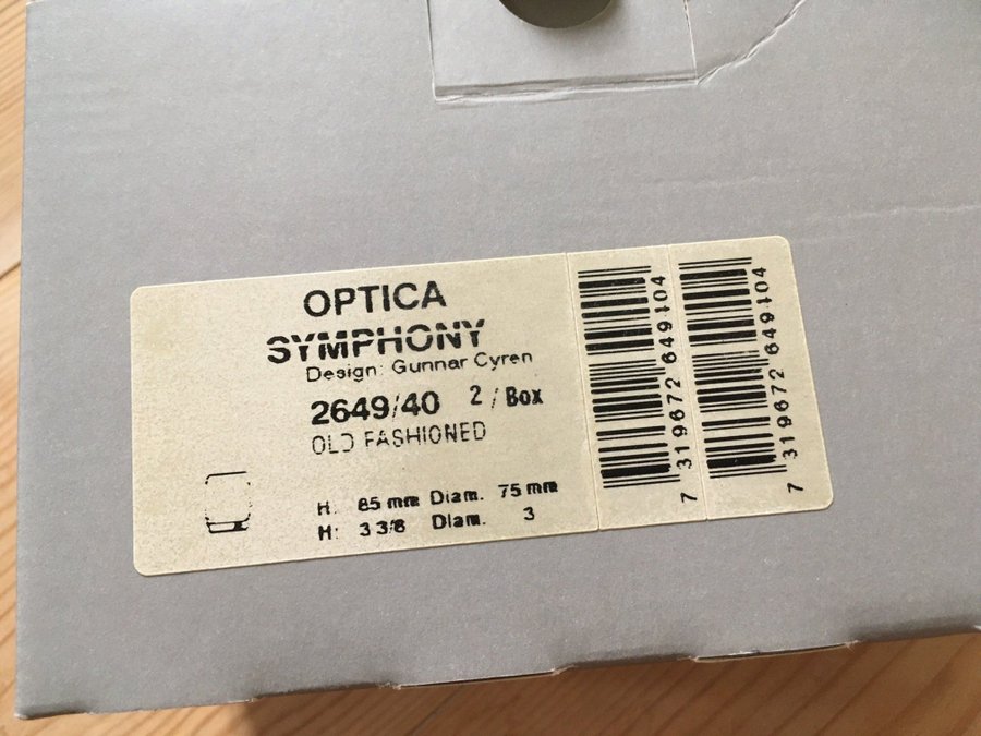 ORREFORS OPTICA SYMPHONY Designe Gunnar Syren OLD FASHIONED