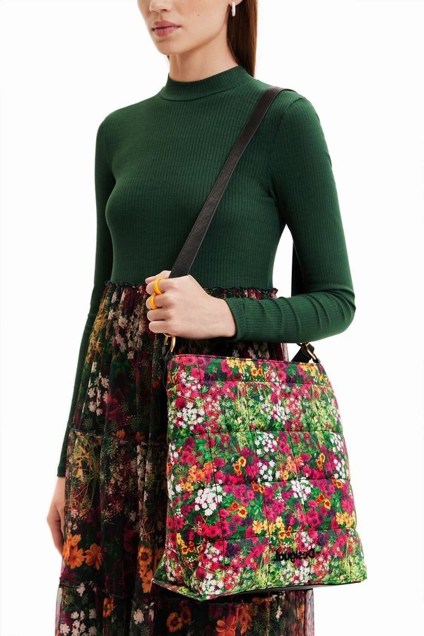 Desigual Large floral bucket bag väska