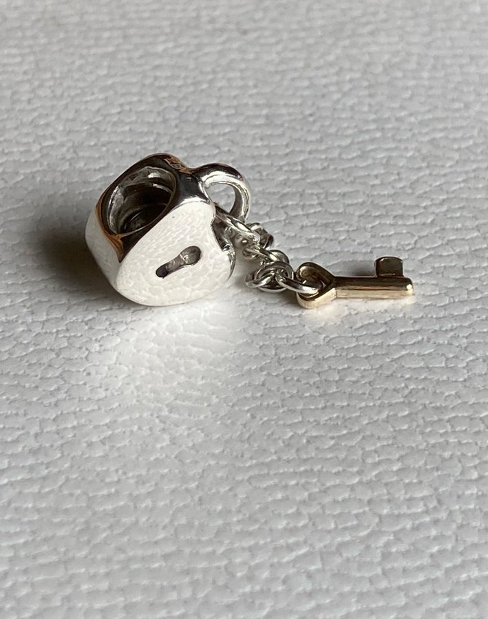 Pandora Key to My Heart Charm with solid 14K Gold Key Dangle