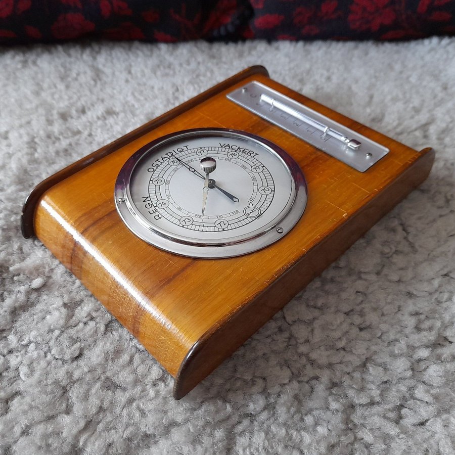 Vintage Import barometer med termometer