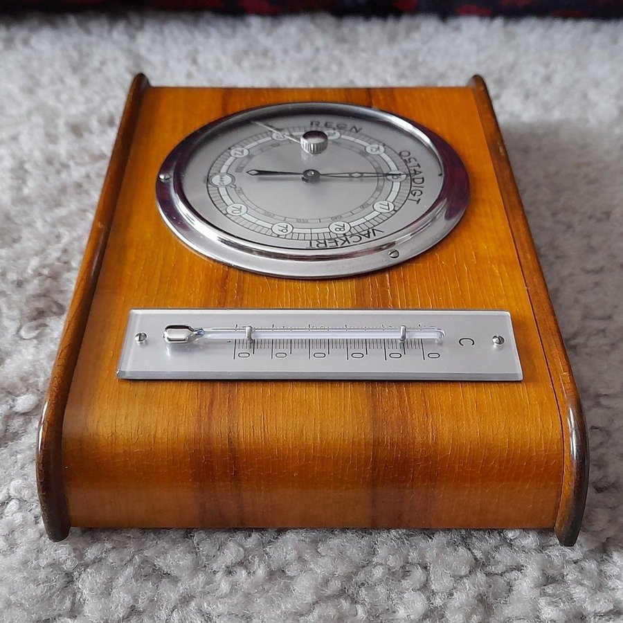 Vintage Import barometer med termometer