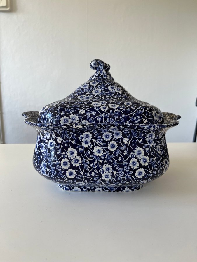 Blue Calico burleigh tureen