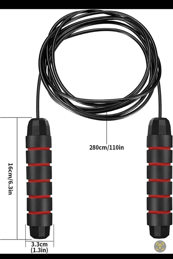 Hopprep med stålkabel speed-rope (nytt)