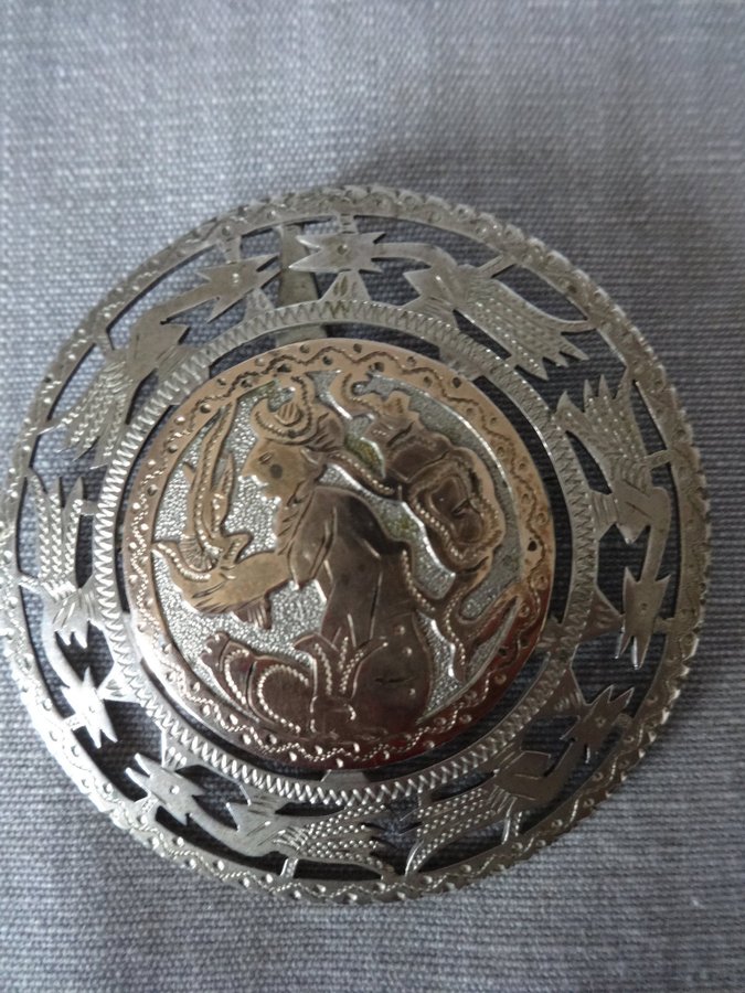 HALSBANDSHÄNGE/BROSCH - mexikanskt silver märkt 925 - SUPERFINT skick!!!