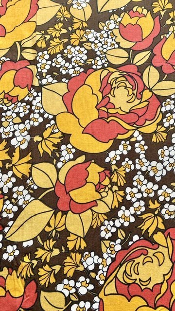 ***RETRO PÅSLAKAN Blommor rött vitt gult 70-tal FINT SKICK ***