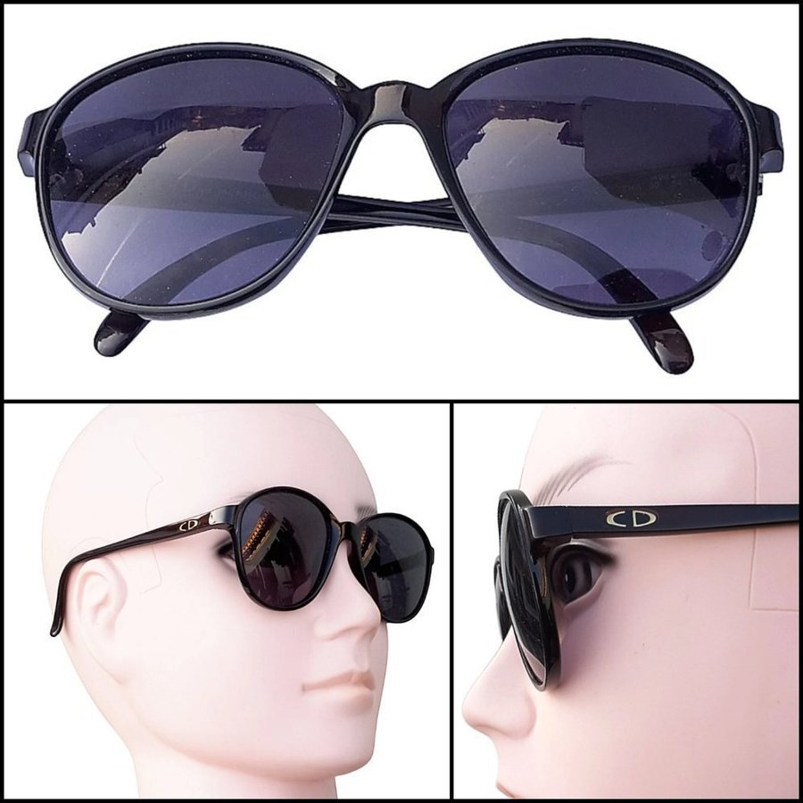 Christian Dior Monsieur Black Sunglasses Model 2168 Vintage 80s Optyl Germany