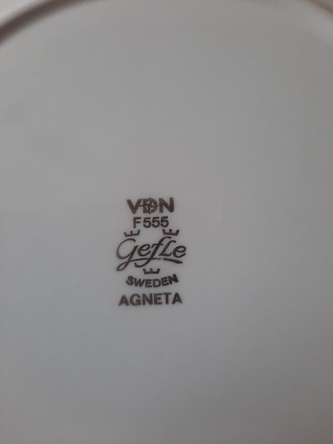 3st Agneta mattallrikar Gefle VDN Sweden retro