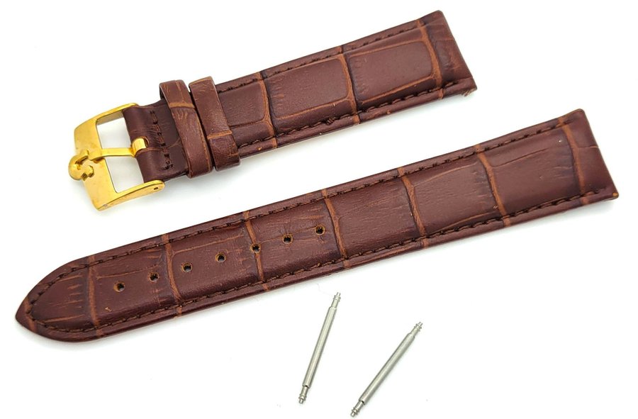 Omega Genuine Leather Watch Strap Brown 20mm