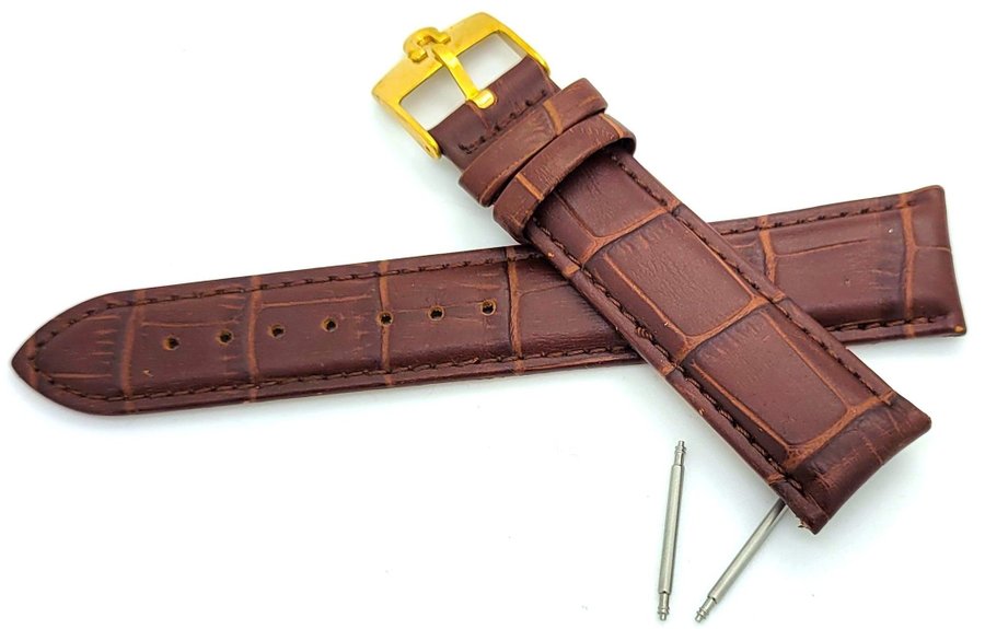 Omega Genuine Leather Watch Strap Brown 20mm