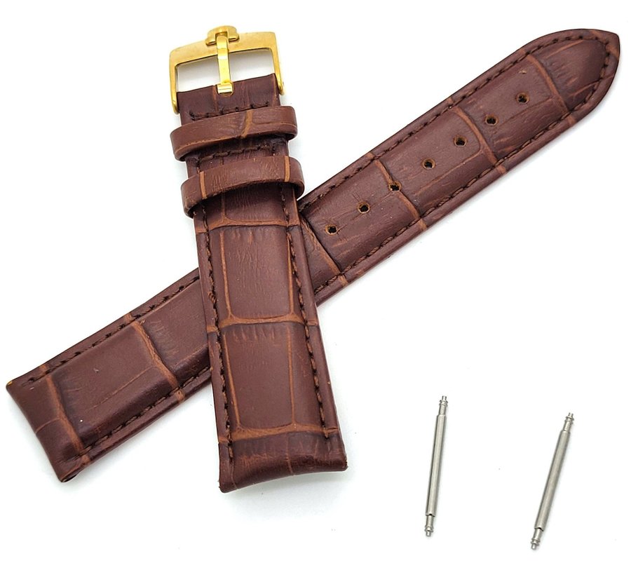 Omega Genuine Leather Watch Strap Brown 20mm