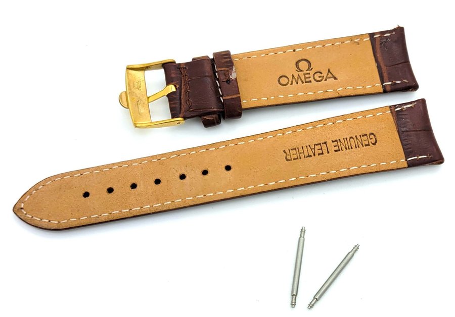 Omega Genuine Leather Watch Strap Brown 20mm